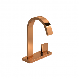 Torneira Deca de Mesa Bica Alta para Lavatório com Chapa | Polo - Red Gold