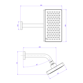 Chuveiro Flex Retangular de Parede - Cromado