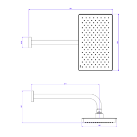 Chuveiro Flex Retangular de Parede - Cromado