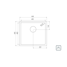 Cuba Tramontina Design Collection Quadrum 40 em Aço Inox com Acabamento Scotch Brite