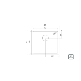 Cuba Tramontina Design Collection Quadrum 40 em Aço Inox com Acabamento Scotch Brite