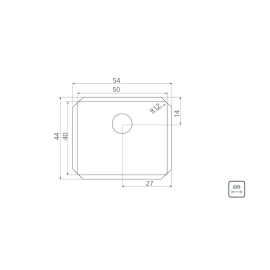 Cuba de embutir Tramontina Design Collection Quadrum Undermount em Aço Inox com Acabamento Scotch Brite 50 U 50X40 cm