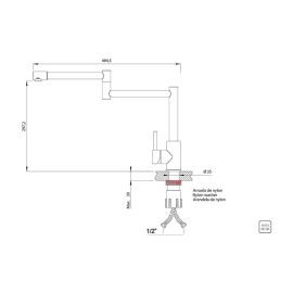 Monocomando Tramontina Flexion em Aço Inox com Acabamento Scotch Brite