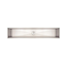 Canal Organizador em Aço Inox Tramontina para Sobrepor com Acabamento Scotch Brite 90x18 cm