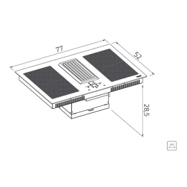 Cooktop Indução Tramontina Duo 4EI 80 com Coifa Integrada em Modo Depuração 220 V