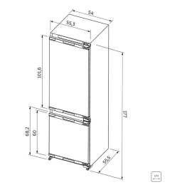 Refrigerador de Revestir/Embutir Tramontina 220 V Frost Free 250 L