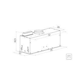 Coifa de Embutir Tramontina Incasso Retangular em Aço Inox 75 cm 220 V