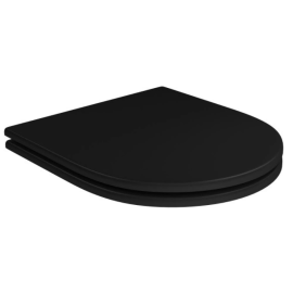 Assento Poliéster Slow Close Com Microban Para Bacias Carrara / Lk / Level / Nuova - Ébano Fosco / Cromado