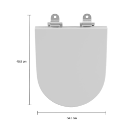Assento Poliéster Slow Close Com Microban Para Bacias Carrara / Lk / Level / Nuova - Branco / Cromado