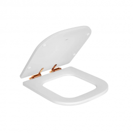 Assento Poliester Slow Close Piano - BR/GL RD