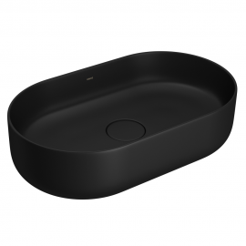 Cuba Oval De Apoio 50 Cm Cubas Slim Ébano Fosco