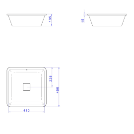 Cuba de Embutir Quadrada 40cm - Branco