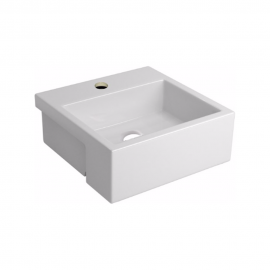 Cuba Semi-encaixe Quadrada C/Mesa 420MM-BRANCO NW